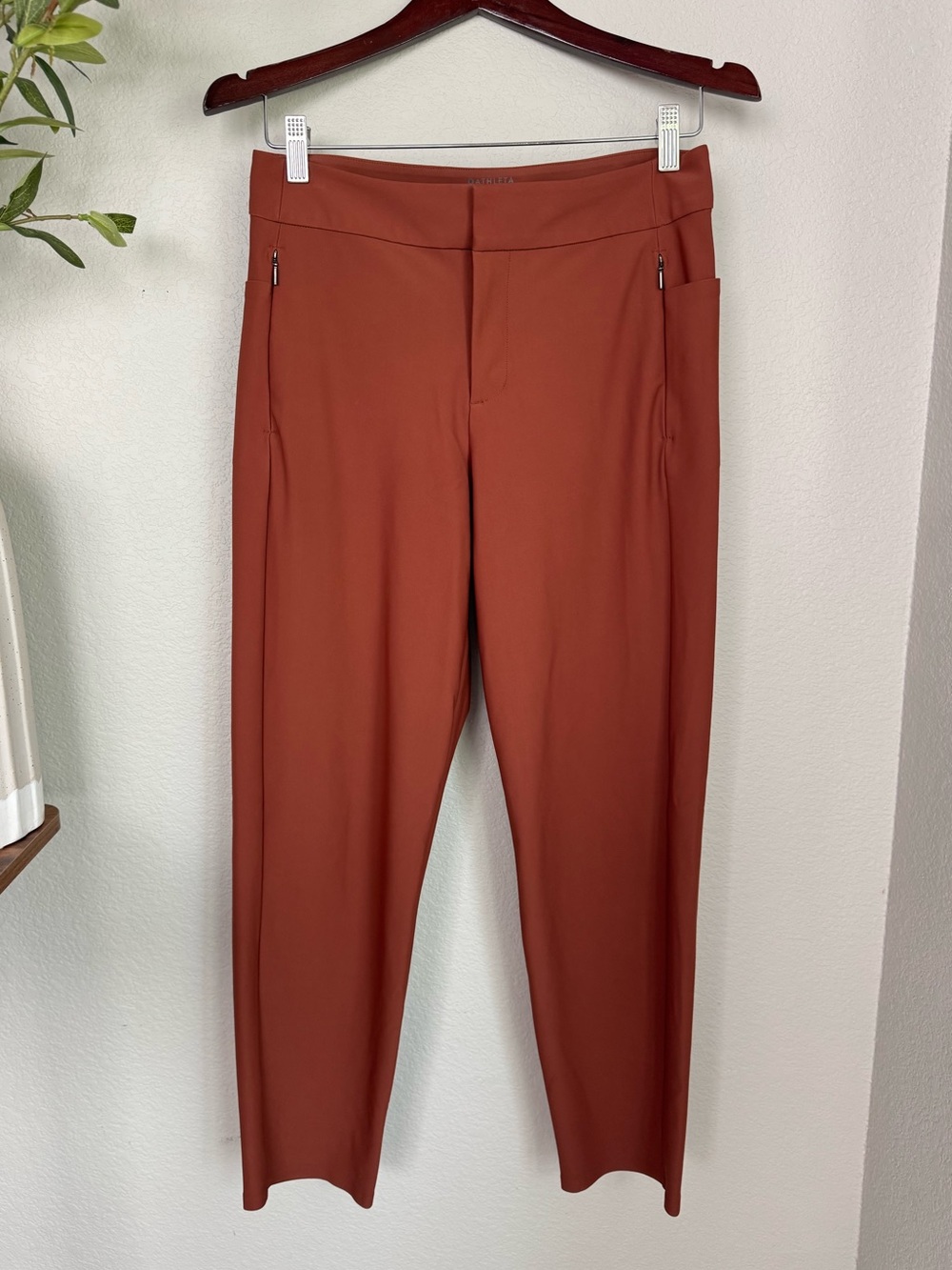 Athleta Stellar Skinny Trouser Size 6 Ancient Mahogany Rust Travel Work Pants